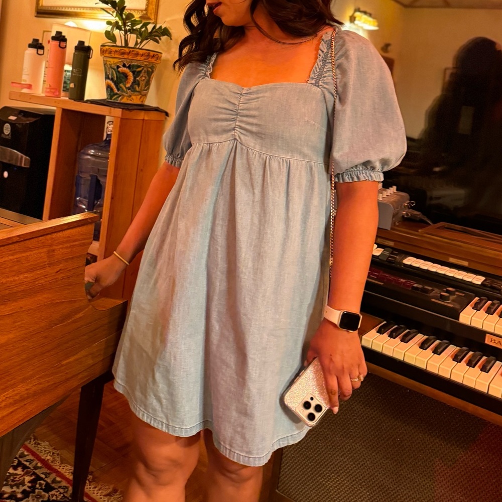 H&M Denim Babydoll Mini Small Dress